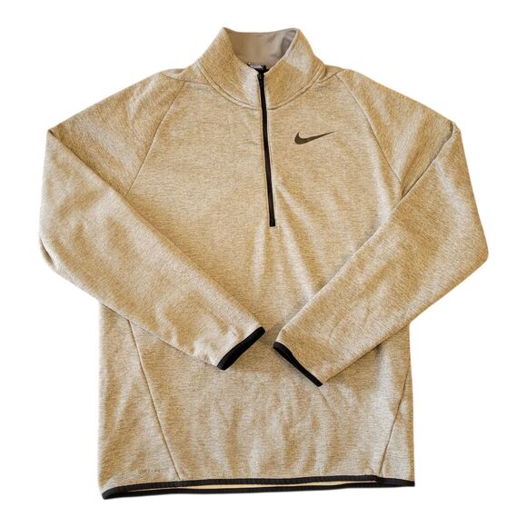 Nike Mens Dri Fit Gray Fleece Lined Half Zip Pullover Size Medium - Picture 1 of 7